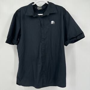 Taco Bell Mens Uniform Shirt‎ Size L Embroidered Logo Work Short Sleeve Black